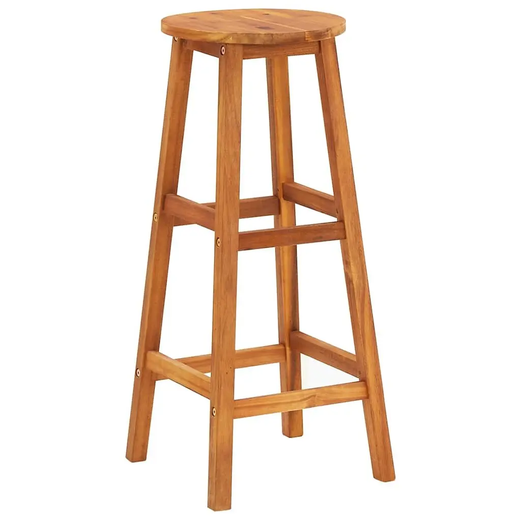 2-Piece Bar Stool Set in Solid Acacia Wood