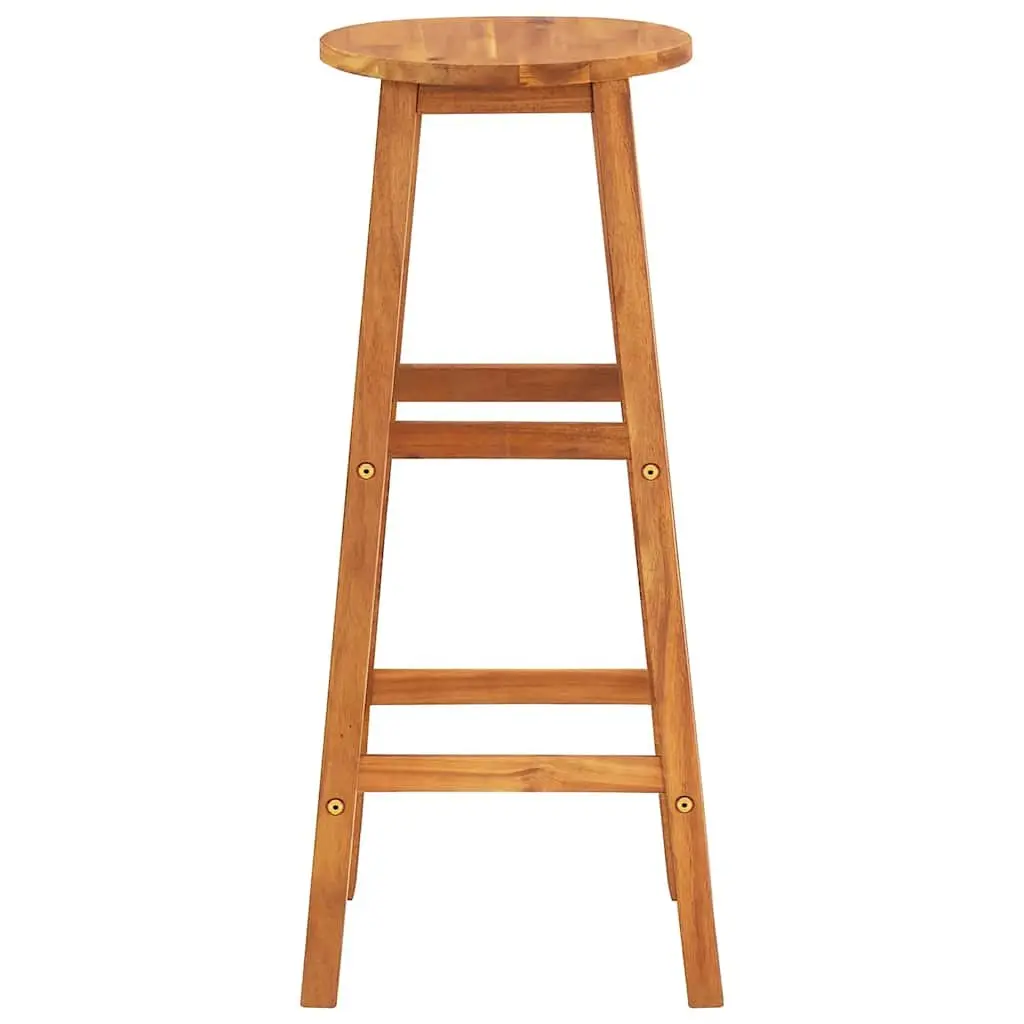 2-Piece Bar Stool Set in Solid Acacia Wood