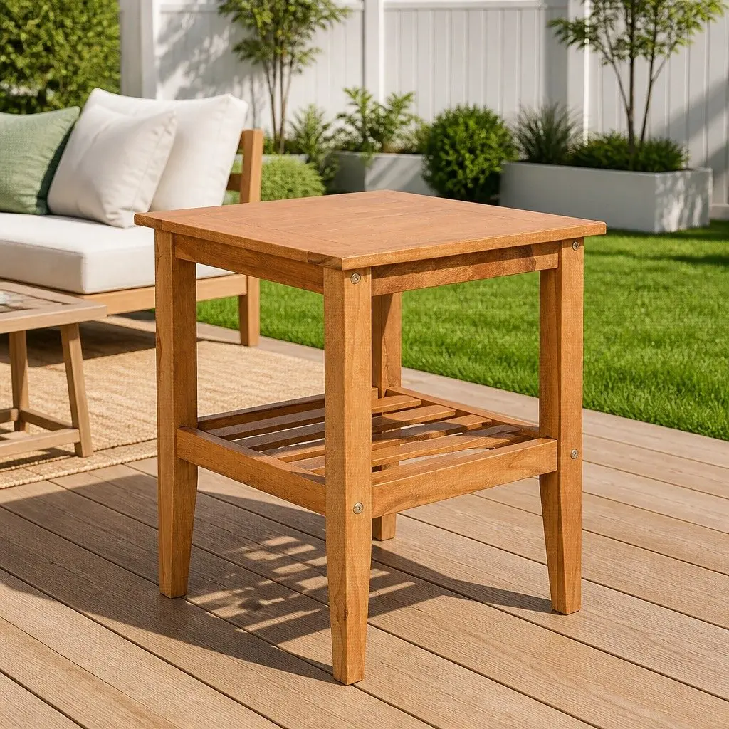 Coffee Table Square 40x40x50 cm Teak Wood Indoor Outdoor Accent Side Table