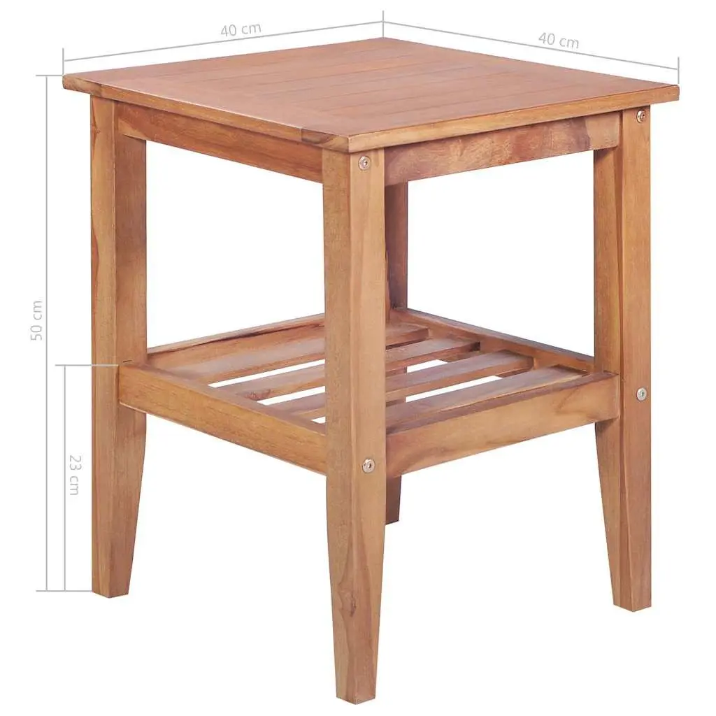 Coffee Table Square 40x40x50 cm Teak Wood Indoor Outdoor Accent Side Table