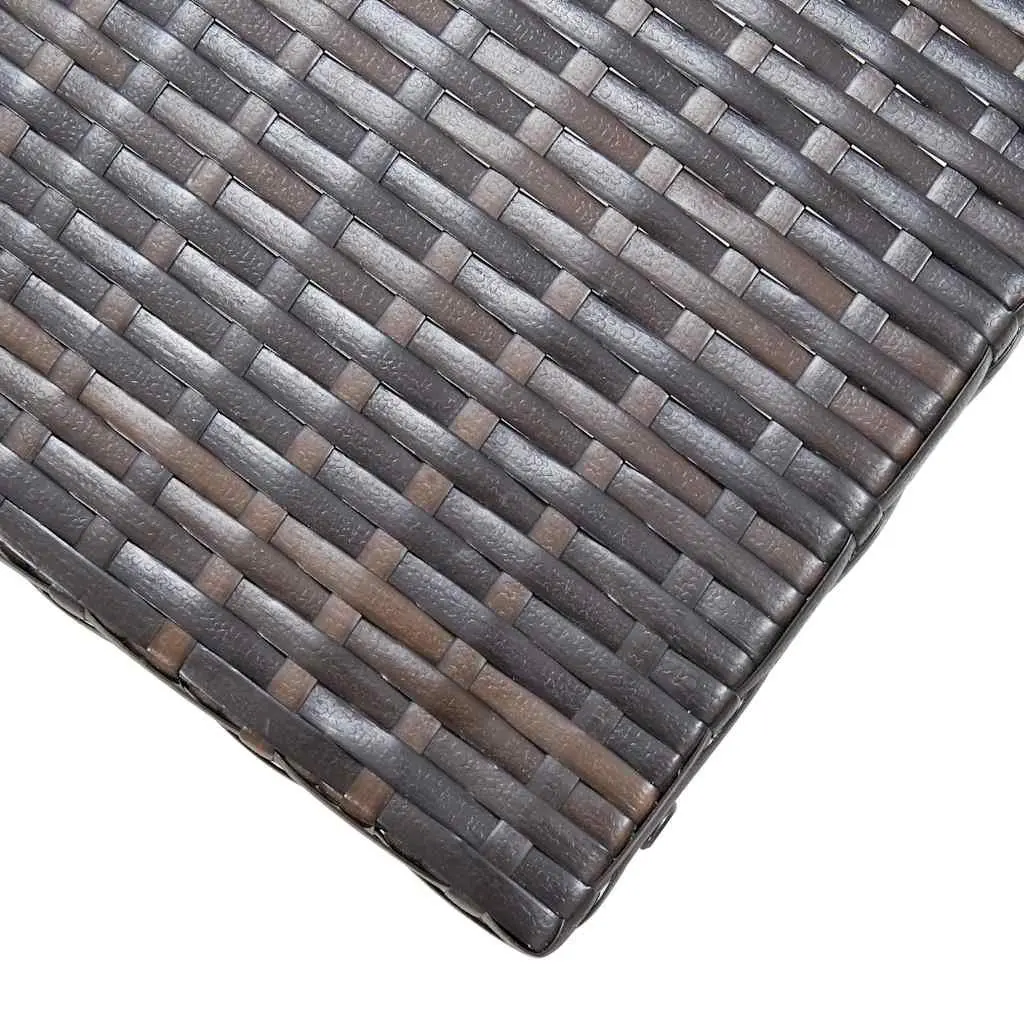 Folding Stool Brown Weather-resistant PE Rattan Lightweight Portable Garden