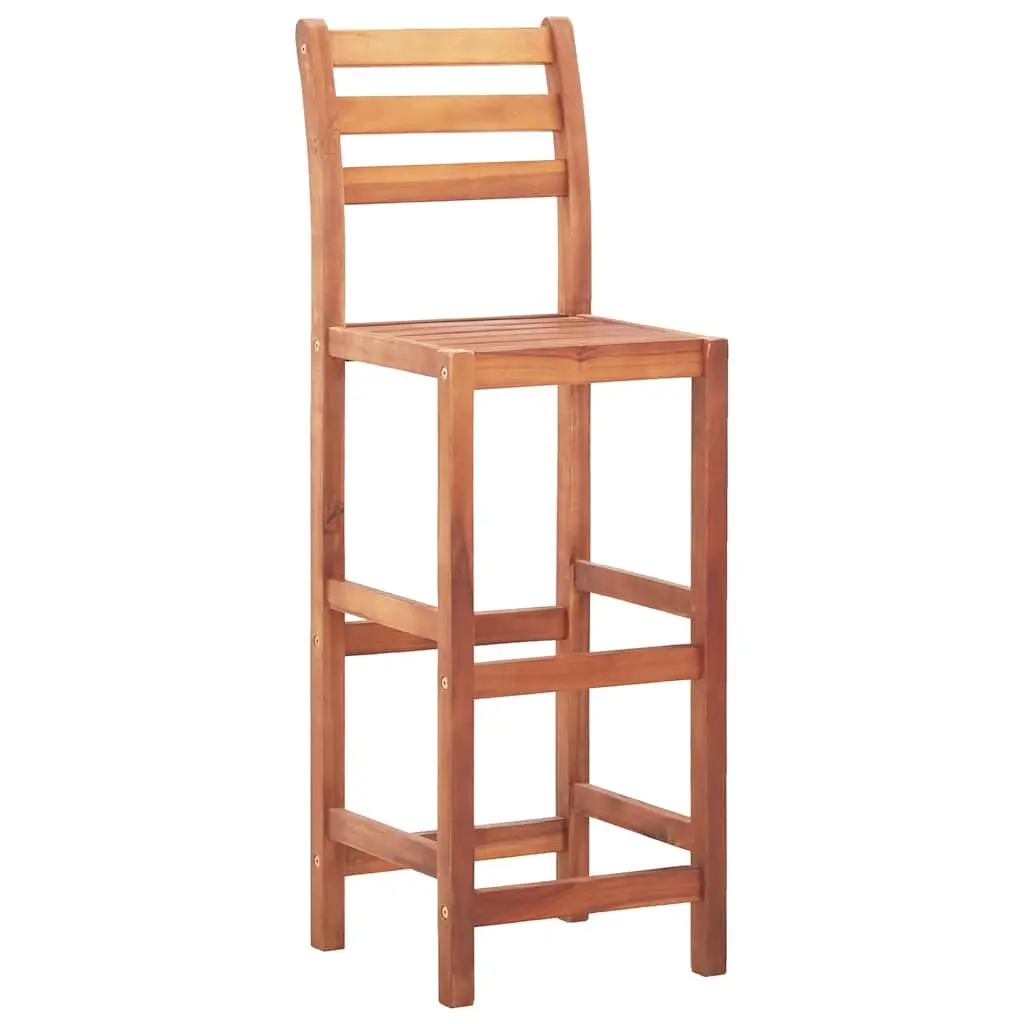 Bar Stools Acacia Wood Outdoor Kitchen Dining Seating Set 2 pcs