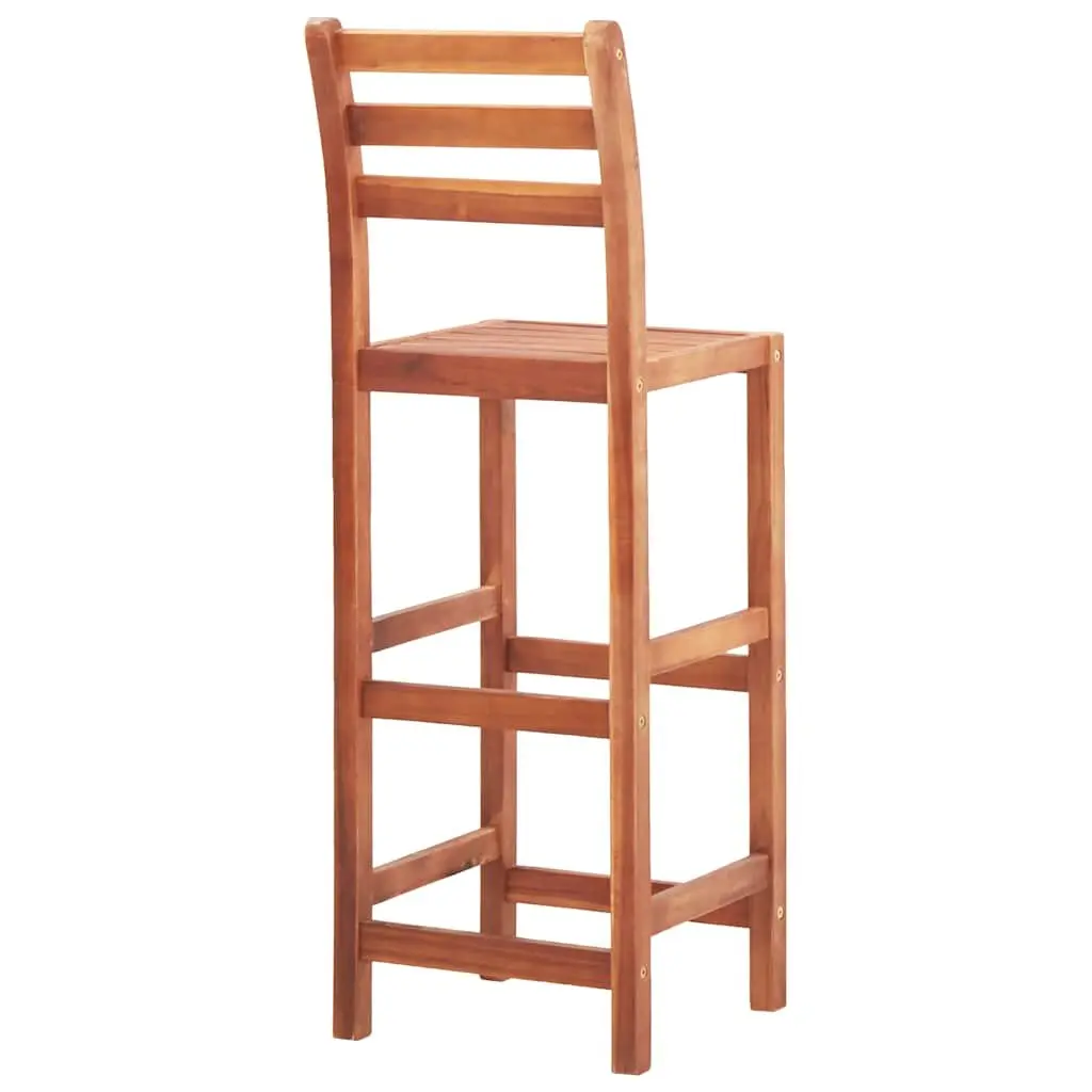 Bar Stools Acacia Wood Outdoor Kitchen Dining Seating Set 2 pcs
