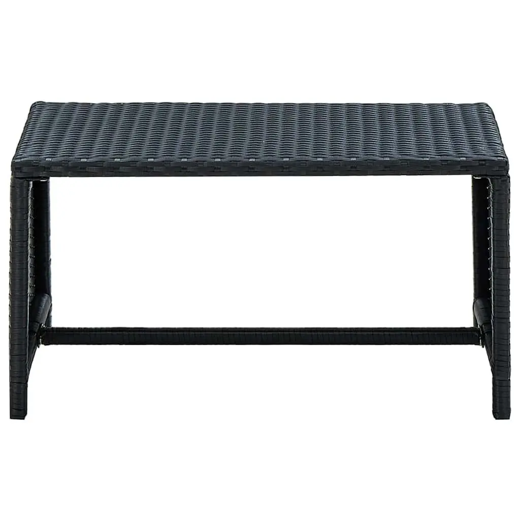 Black Poly Rattan Coffee Table for Outdoor Spaces