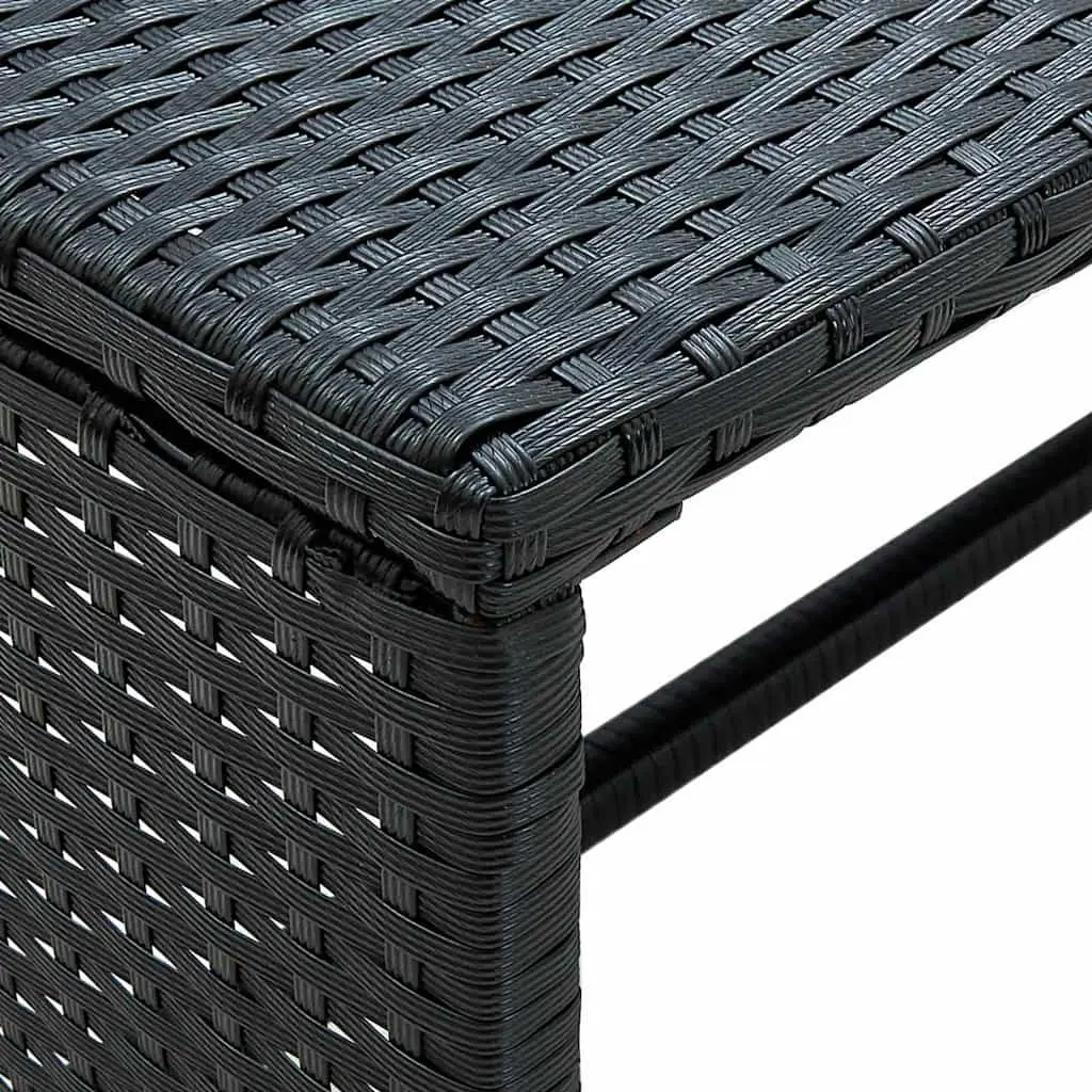 Black Poly Rattan Coffee Table for Outdoor Spaces