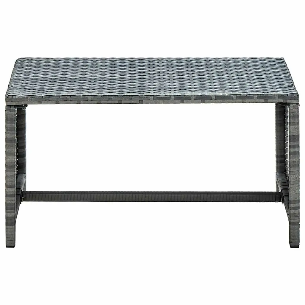 Outdoor Coffee Table Poly Rattan Anthracite 70x40x38cm Water Resistant Patio Accent Furniture