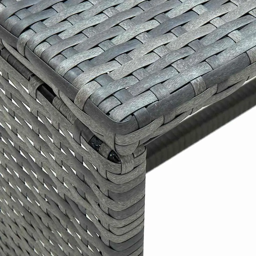 Outdoor Coffee Table Poly Rattan Anthracite 70x40x38cm Water Resistant Patio Accent Furniture