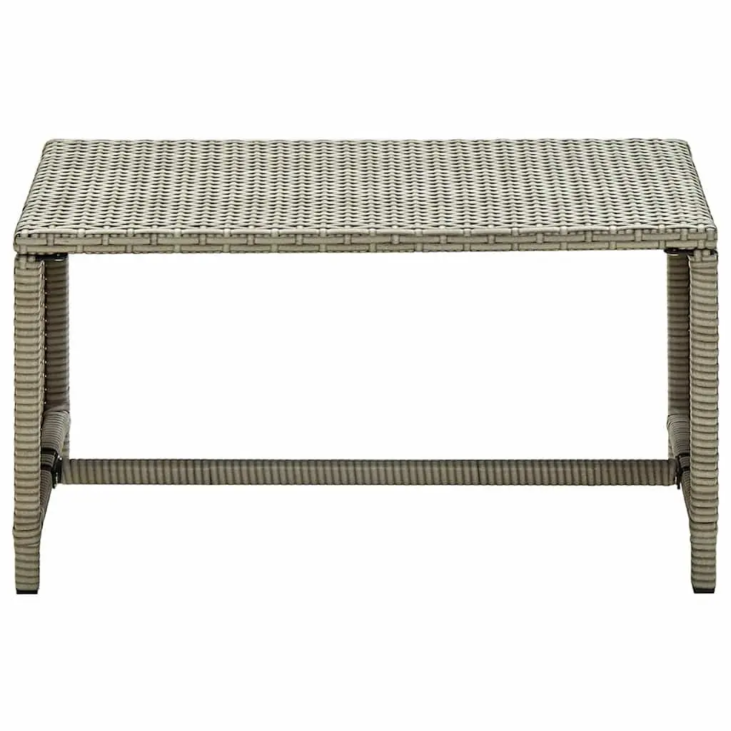 Beige Poly Rattan Coffee Table for Outdoor Spaces