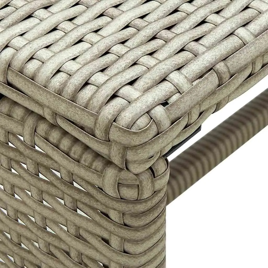 Beige Poly Rattan Coffee Table for Outdoor Spaces