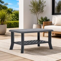 Outdoor Anthracite Coffee Table with Storage Shelf