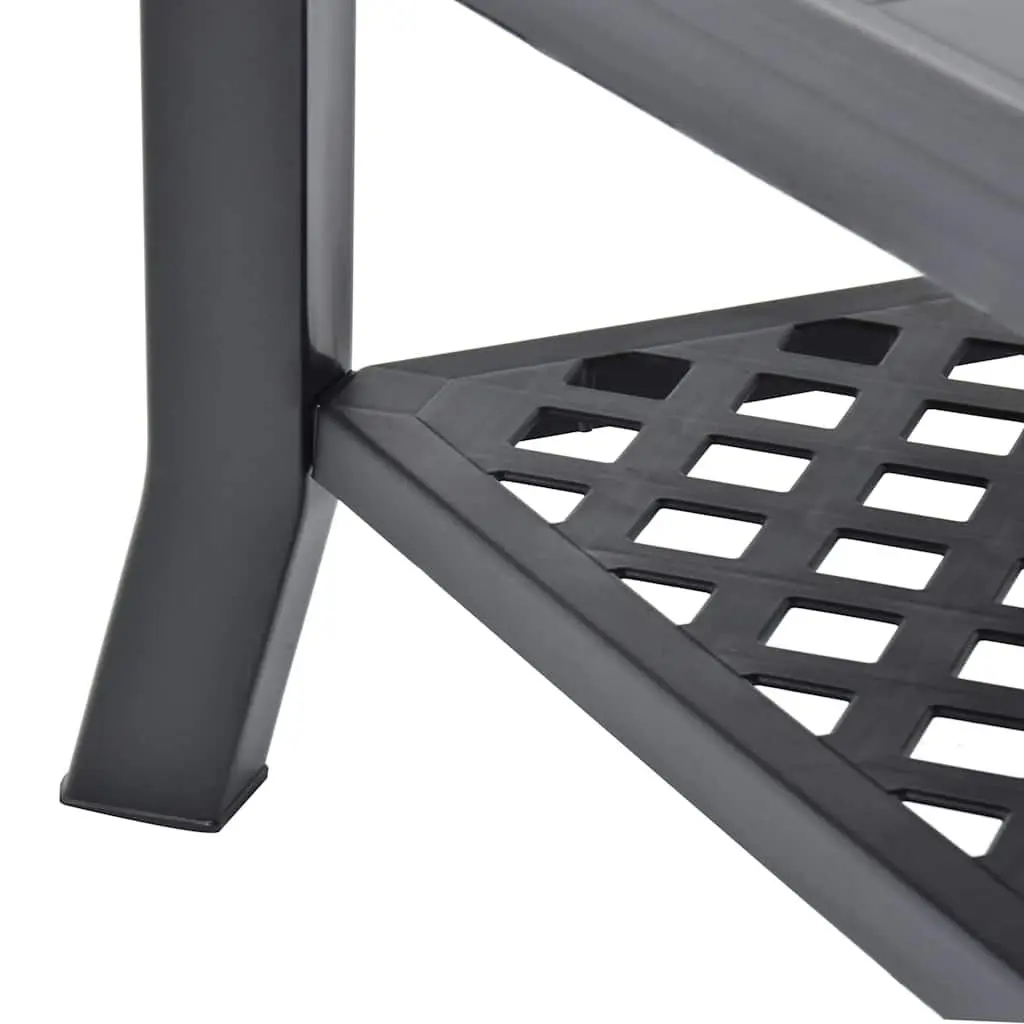 Outdoor Anthracite Coffee Table with Storage Shelf