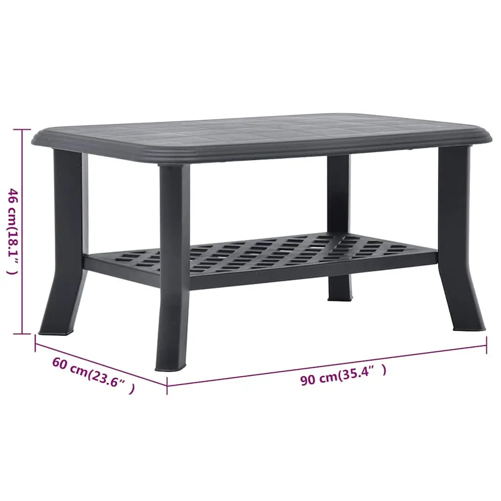 Outdoor Anthracite Coffee Table with Storage Shelf