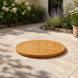 Warm Solid Teak Wood Dining Table Top 70cm Diameter