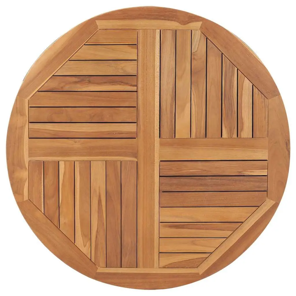 Round Solid Teak Wood Table Top 90cm Diameter 2.5cm Thick Brown Tabletop