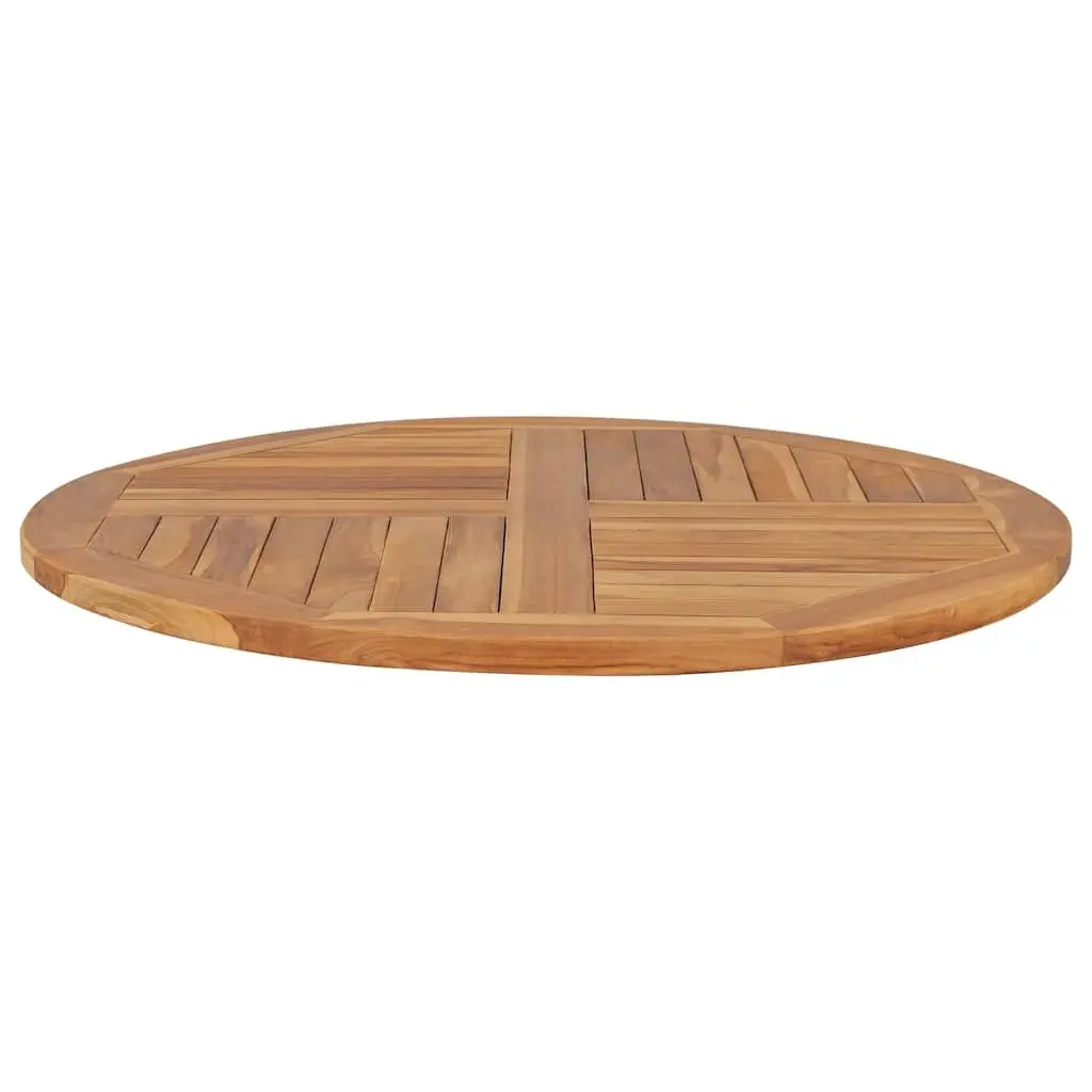 Round Solid Teak Wood Table Top 90cm Diameter 2.5cm Thick Brown Tabletop