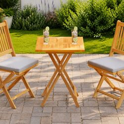 Teak Wood Table Top 60x60cm Brown Rustic Dining Surface