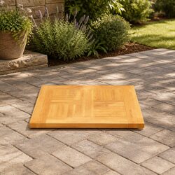Teak Wood Table Top 60x60cm Brown Rustic Dining Surface
