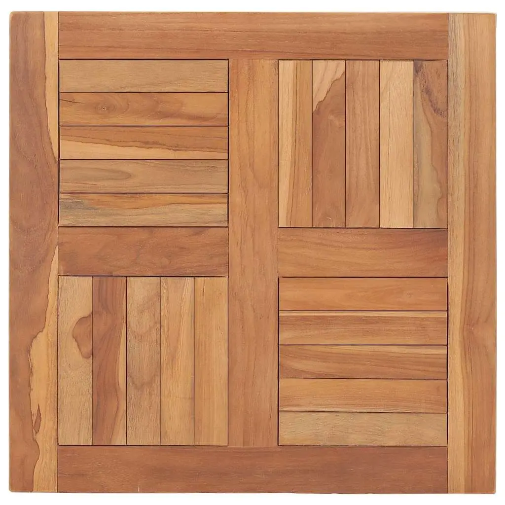 Teak Wood Table Top 60x60cm Brown Rustic Dining Surface