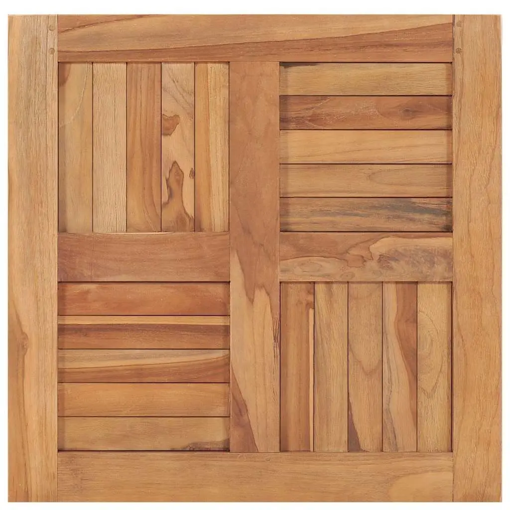 Teak Wood Table Top 60x60cm Brown Rustic Dining Surface