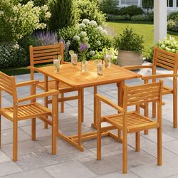Warm Brown Solid Teak Wood Square Dining Table Top 90x90cm