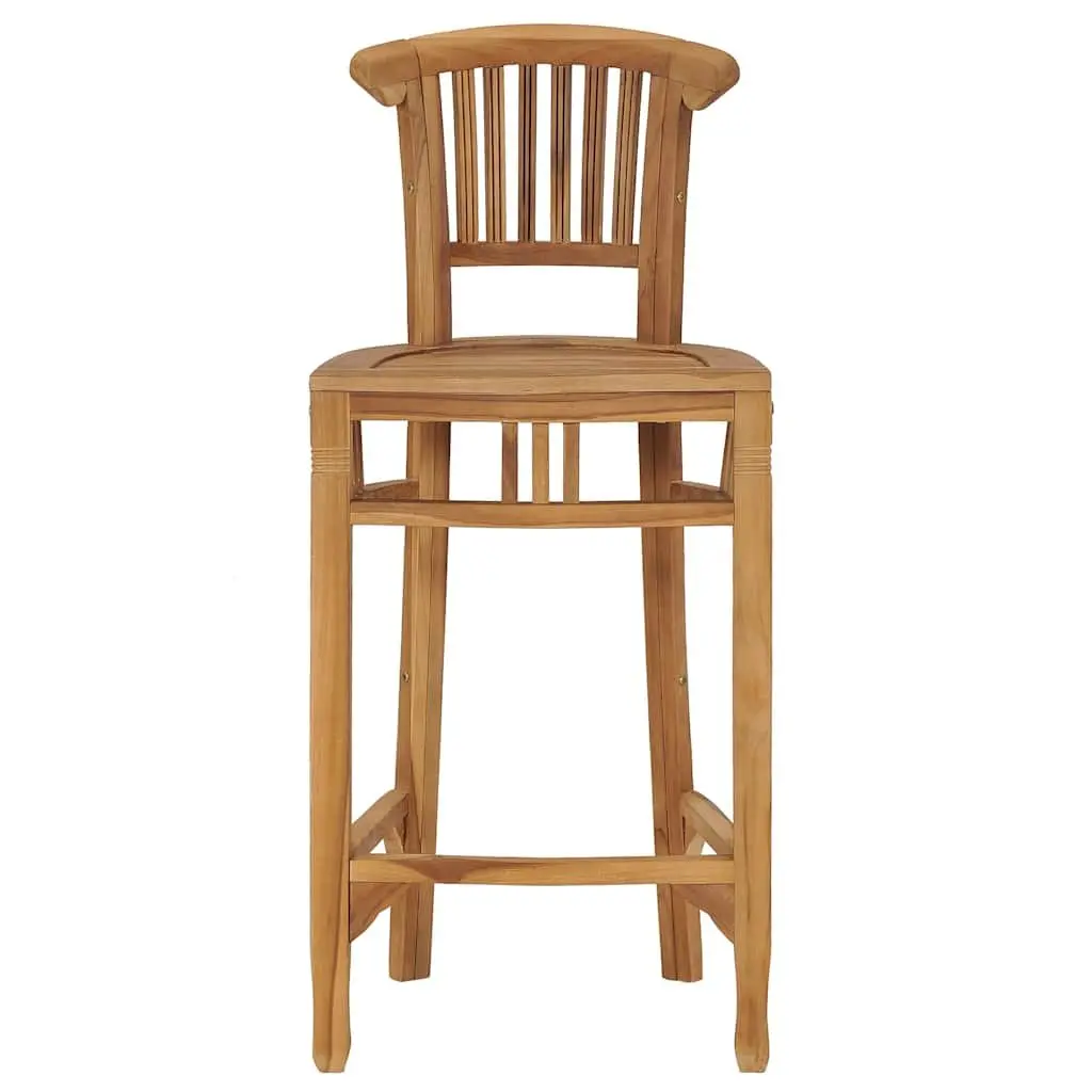 Solid Teak Wood Bar Stool for Dining Spaces
