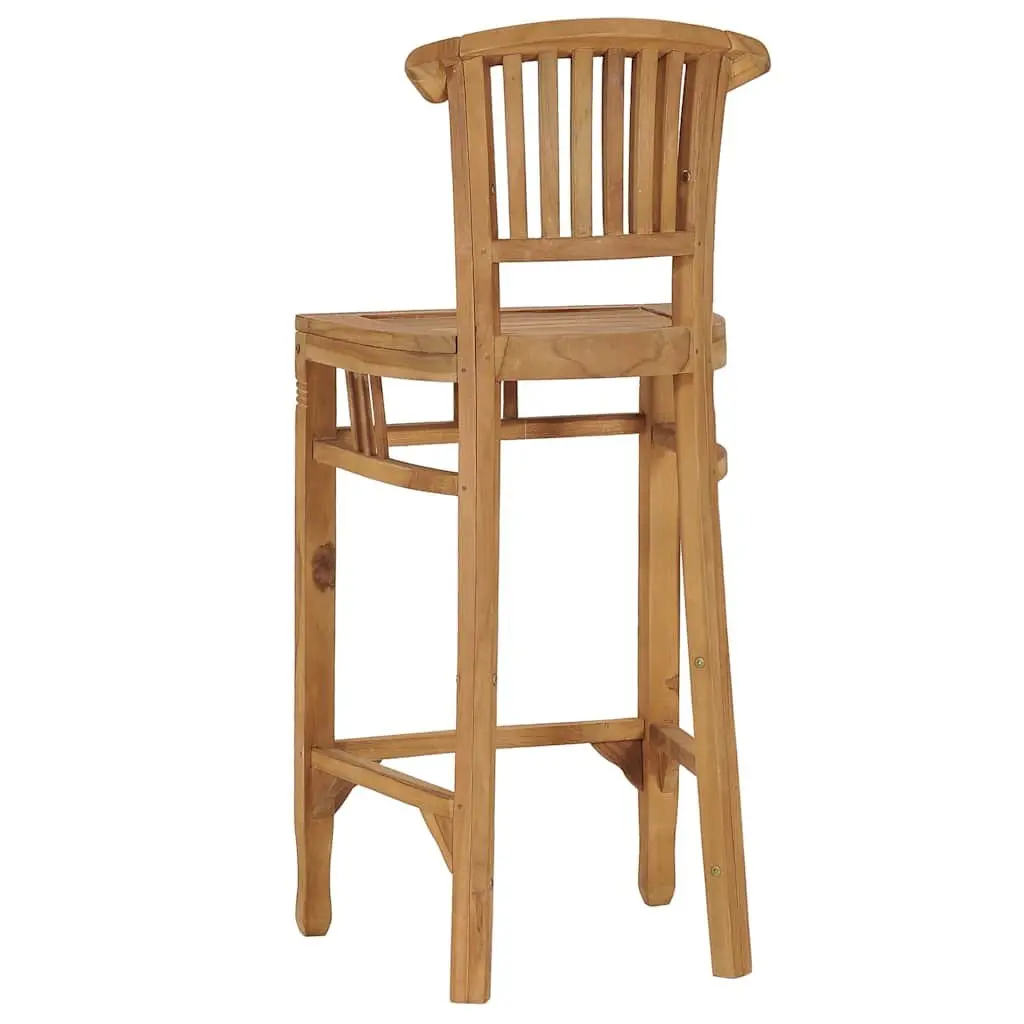 Solid Teak Wood Bar Stool for Dining Spaces