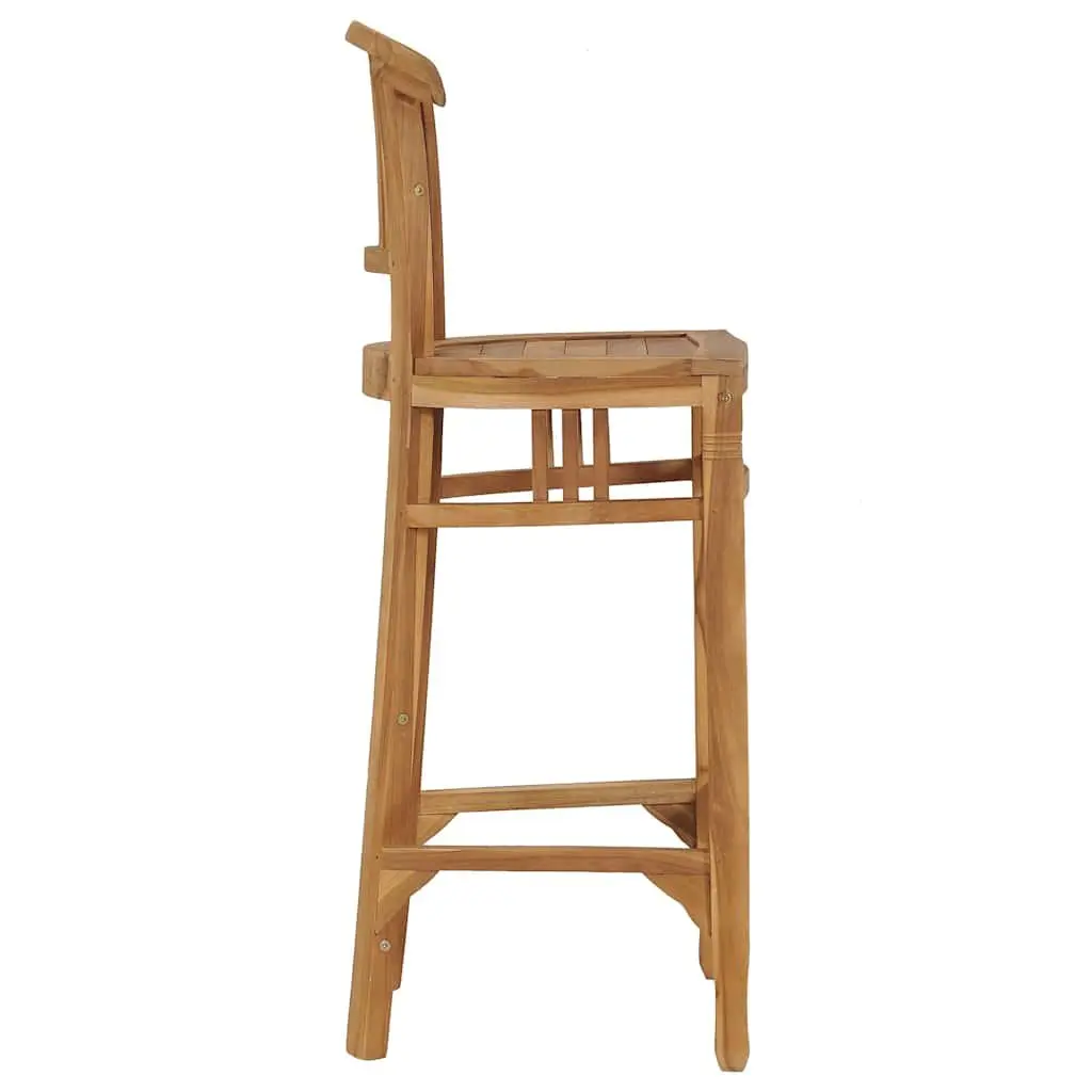 Solid Teak Wood Bar Stool for Dining Spaces
