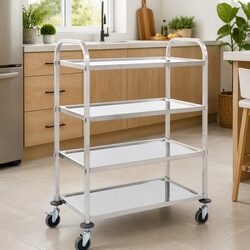 Stylish 4-Tier Kitchen Trolley Serving Cart
