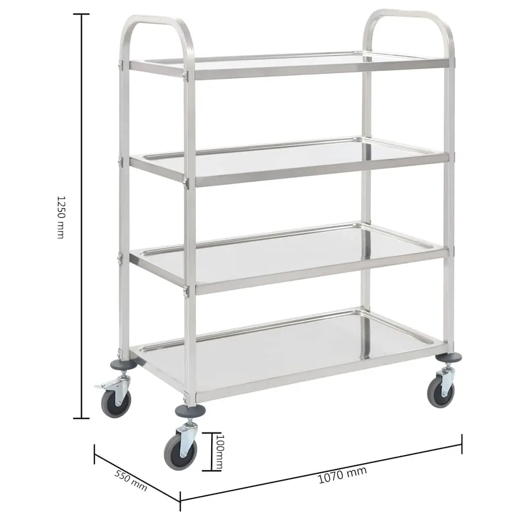 4-Tier Kitchen Trolley Serving Cart