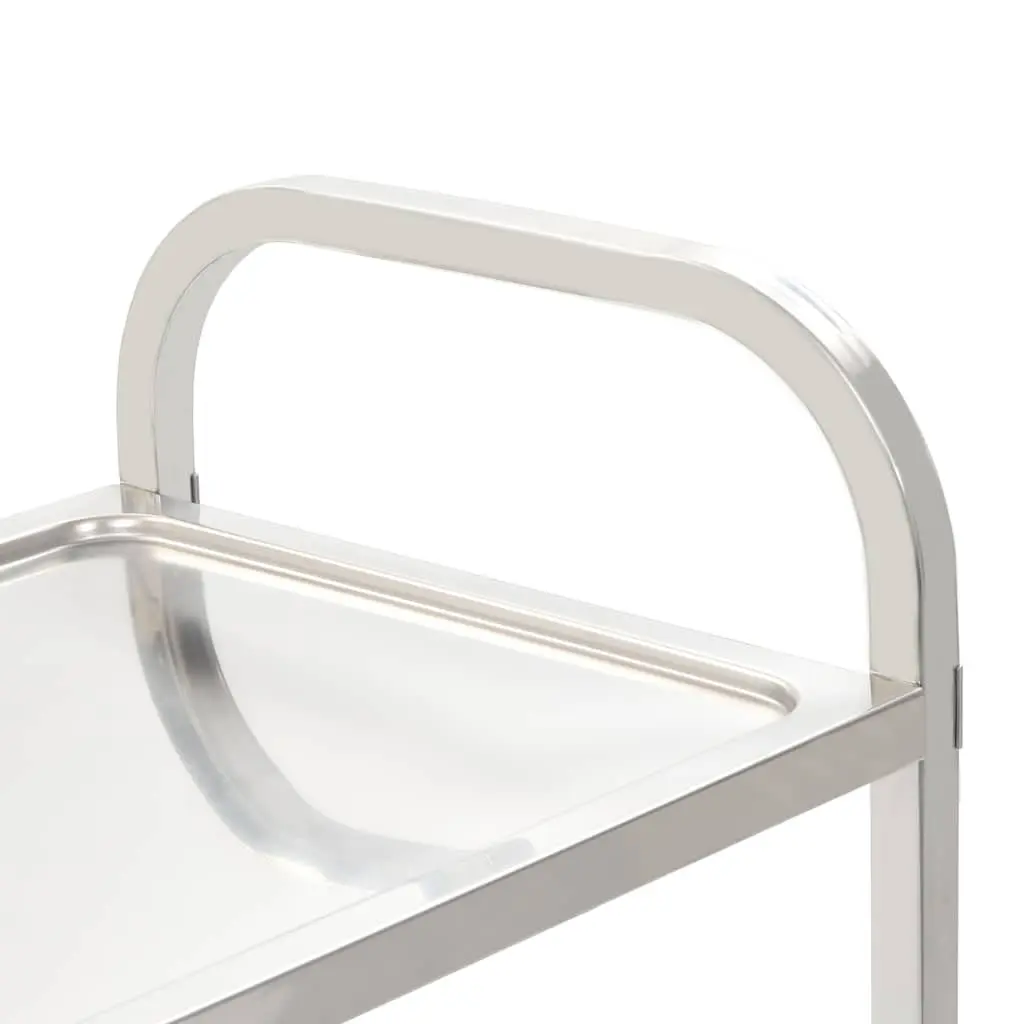 5-Tier Stainless Steel Rolling Serving Cart Kitchen Trolley Storage Silver