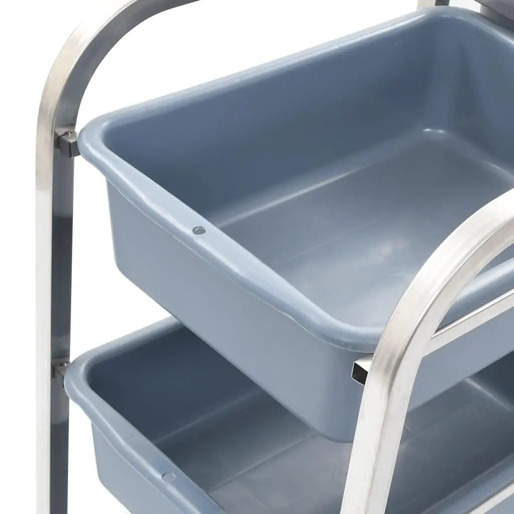 Kitchen Trolley Cart with Plastic Containers Storage Dining Room Cleaning Tool