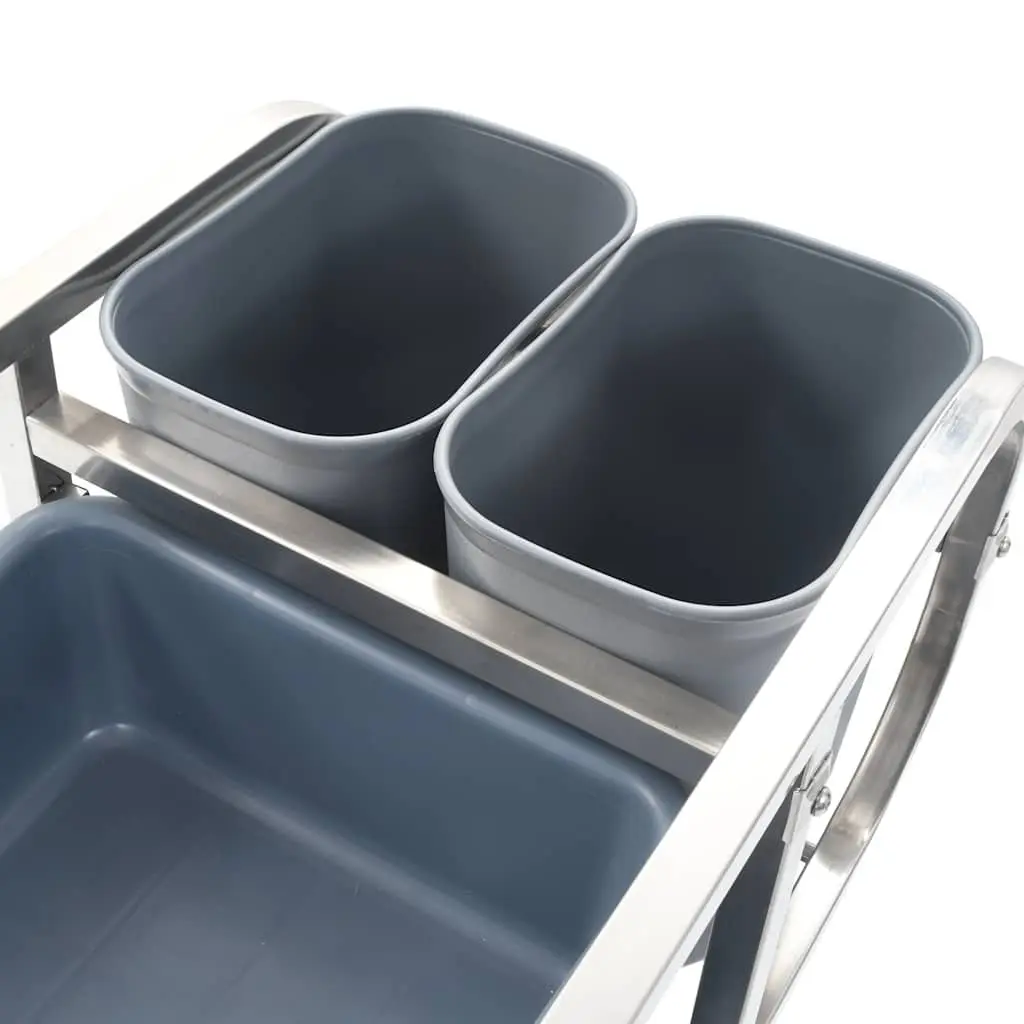 Kitchen Trolley Cart with Plastic Containers Storage Dining Room Cleaning Tool