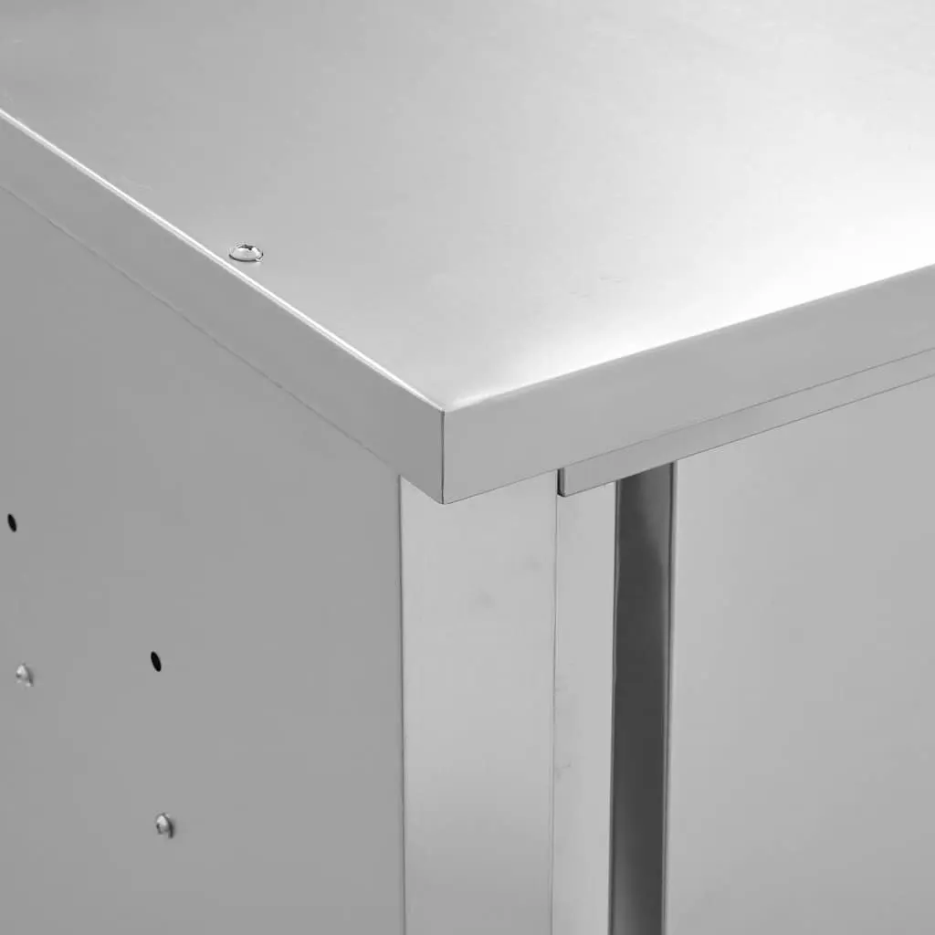 Kitchen Wall Cabinet Sliding Doors 90x40x50cm Stainless Steel Grey