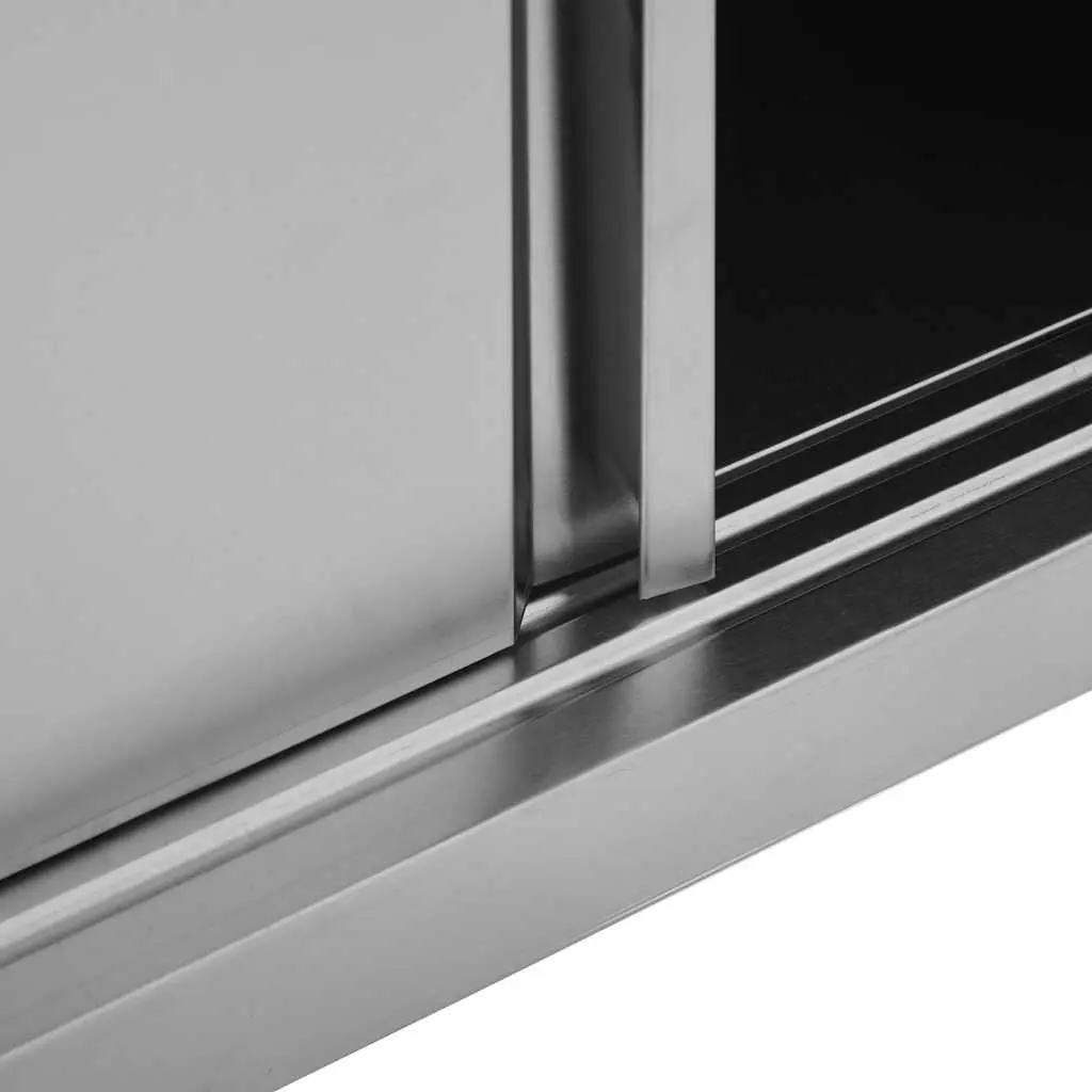 Kitchen Wall Cabinet Sliding Doors 120x40x50cm Stainless Steel Grey