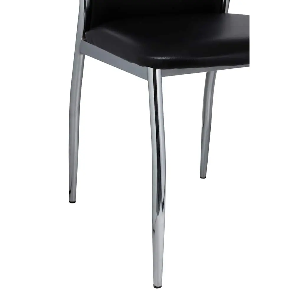 Dining Chairs 2 pcs Black Synthetic Leather Modern Kitchen Seating Ergonomic