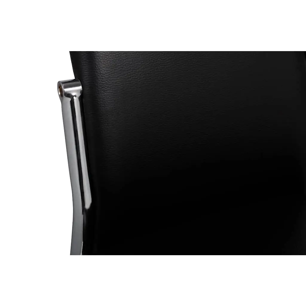 Dining Chairs 2 pcs Black Synthetic Leather Modern Kitchen Seating Ergonomic