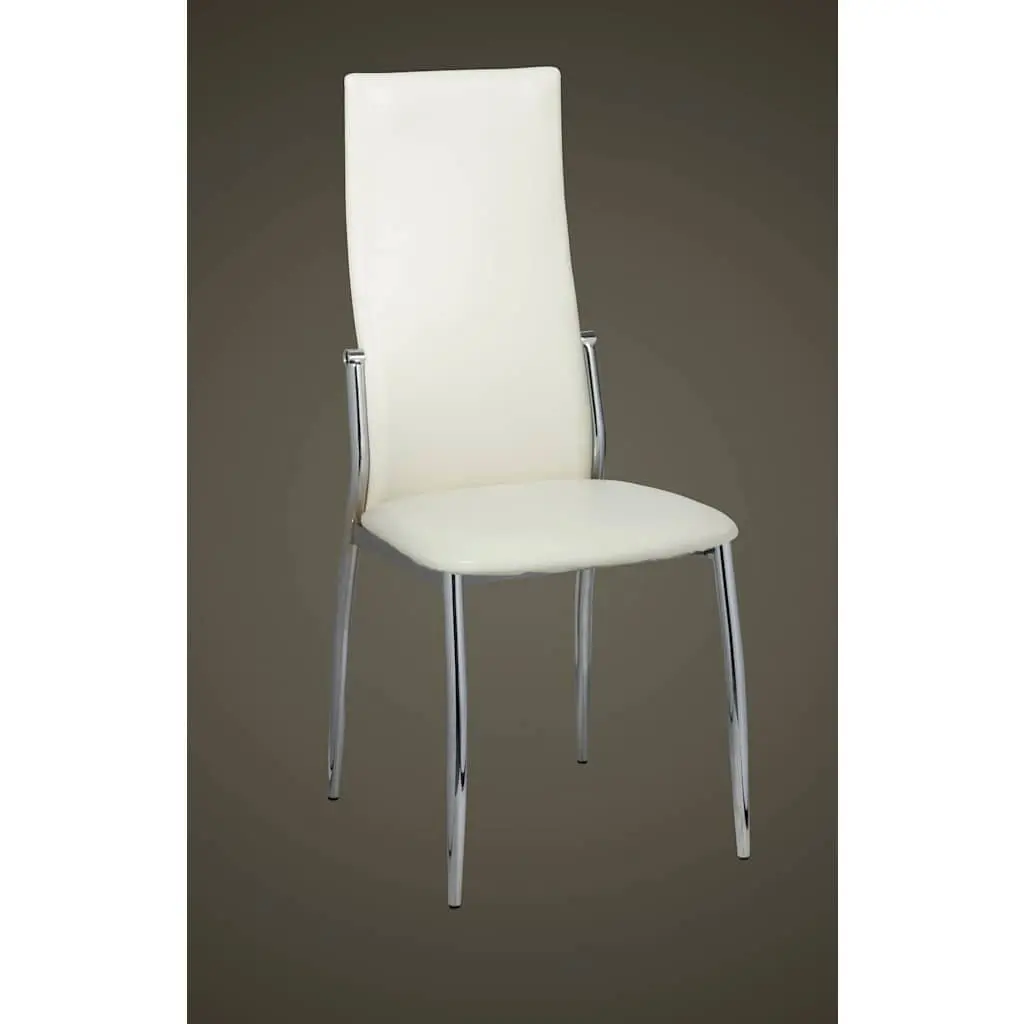 Dining Chairs White Synthetic Leather Modern Ergonomic 2 Piece