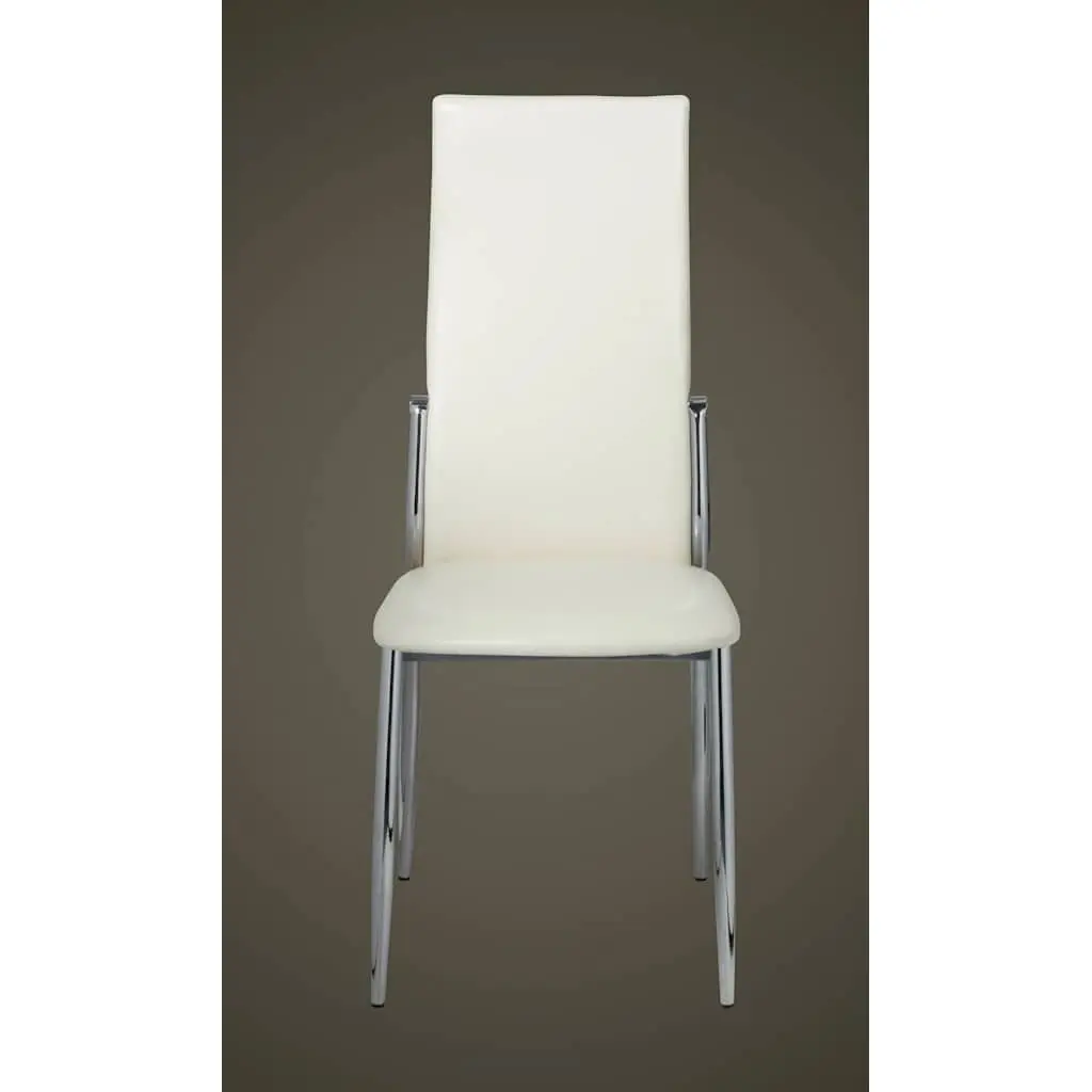 Dining Chairs White Synthetic Leather Modern Ergonomic 2 Piece