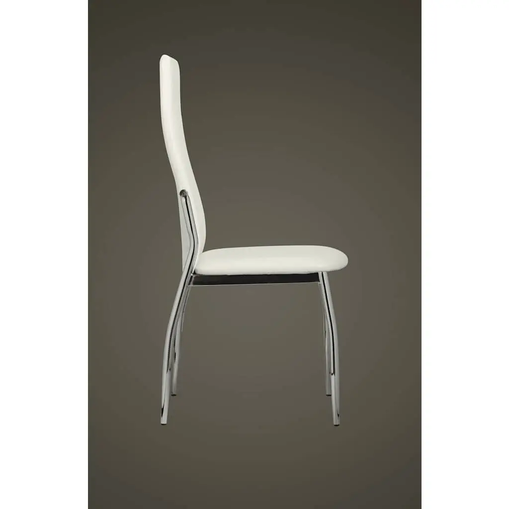 Dining Chairs White Synthetic Leather Modern Ergonomic 2 Piece