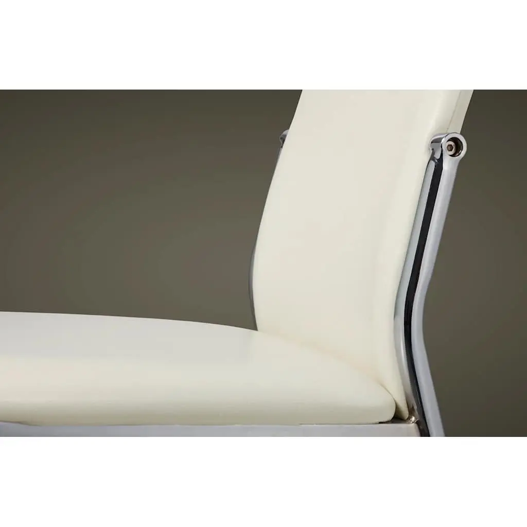 Dining Chairs White Synthetic Leather Modern Ergonomic 2 Piece