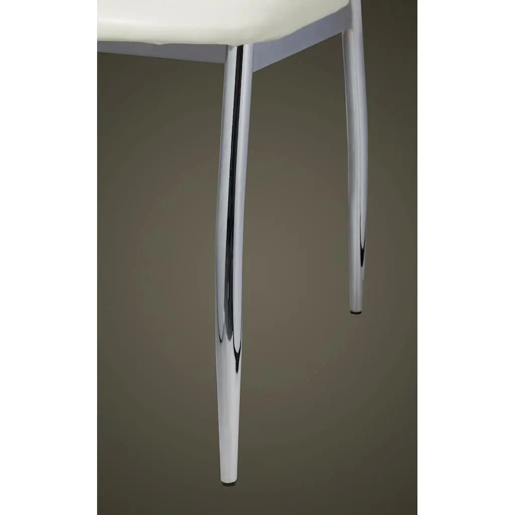 Dining Chairs White Synthetic Leather Modern Ergonomic 2 Piece