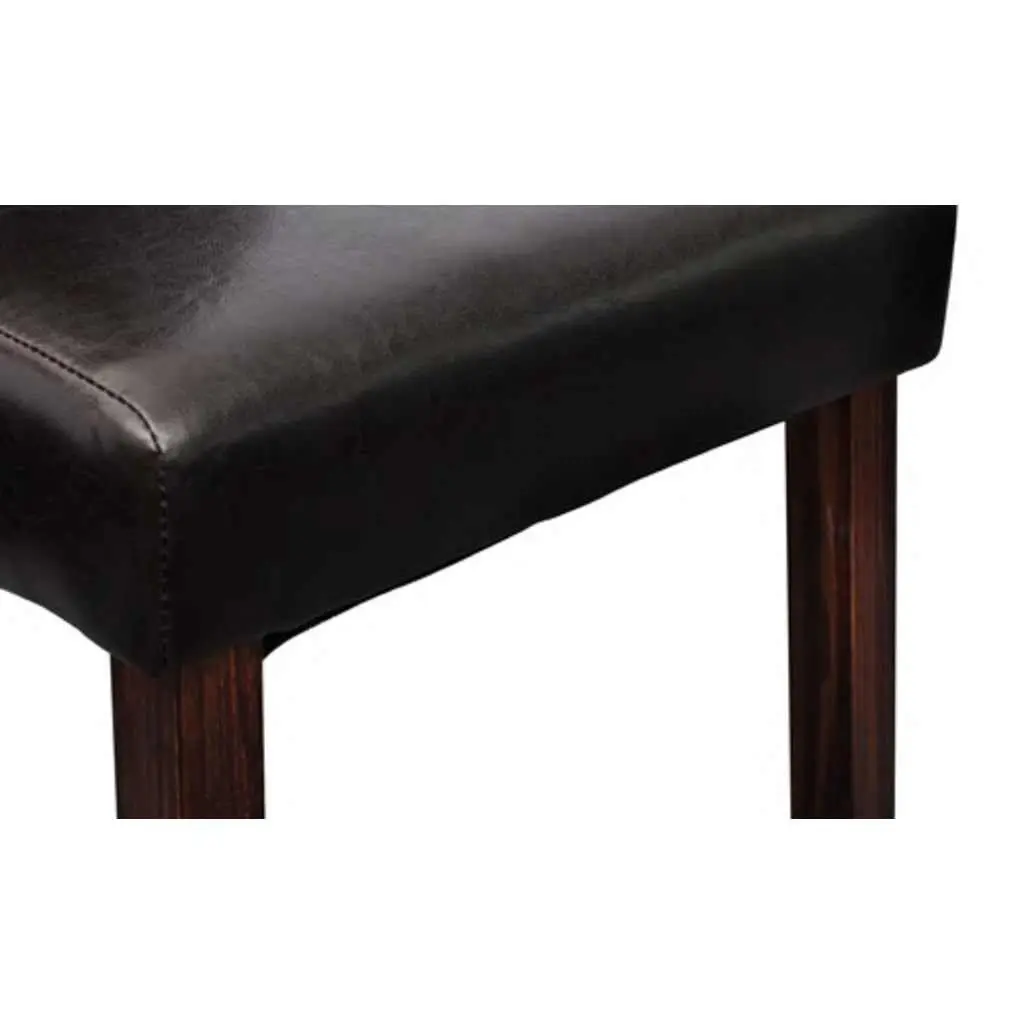 Brown Faux Leather Dining Chairs Set of 2
