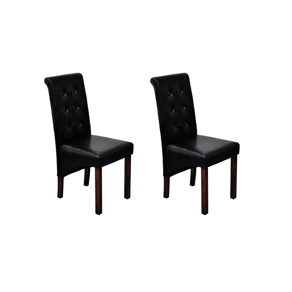 Black Padded Dining Chairs Set of 2