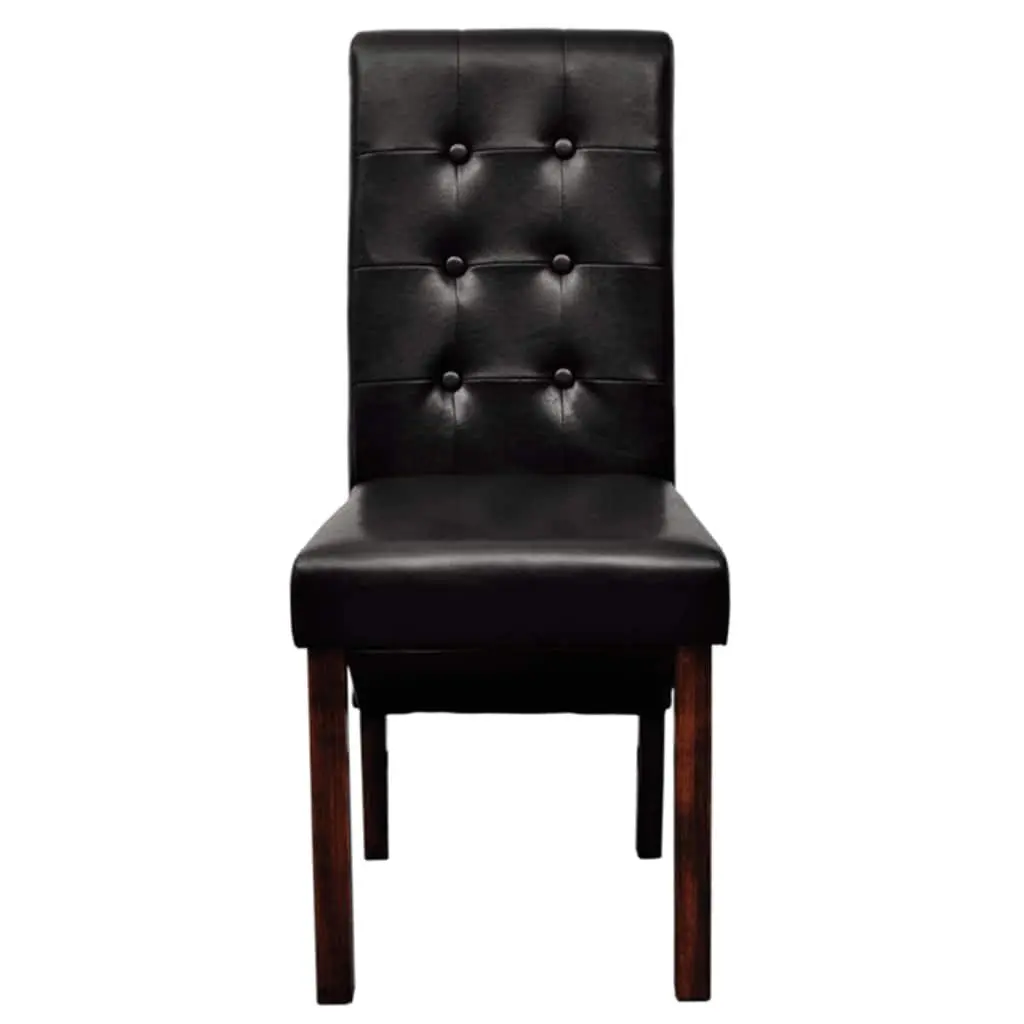 Black Padded Dining Chairs Set of 2