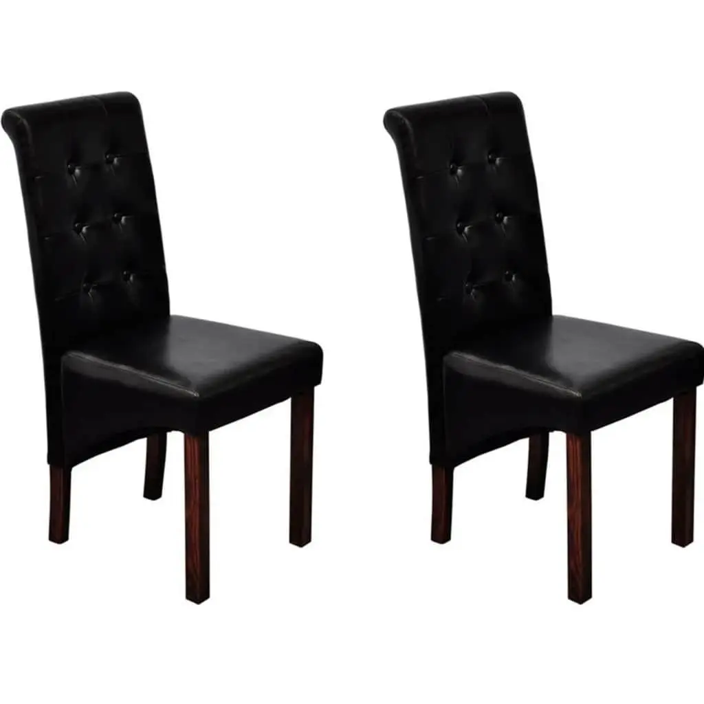 Black Padded Dining Chairs Set of 2