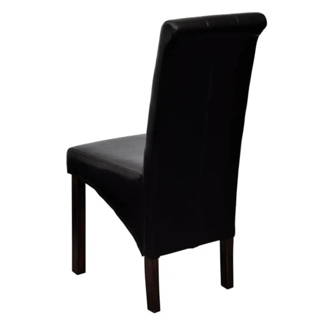 Black Padded Dining Chairs Set of 2