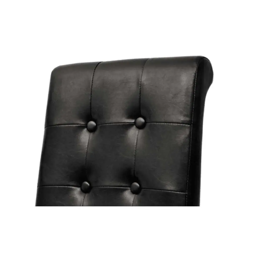 Black Padded Dining Chairs Set of 2