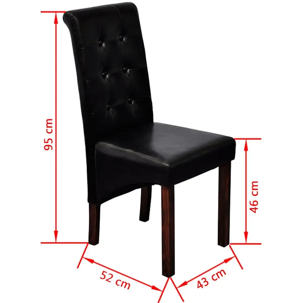 Black Padded Dining Chairs Set of 2