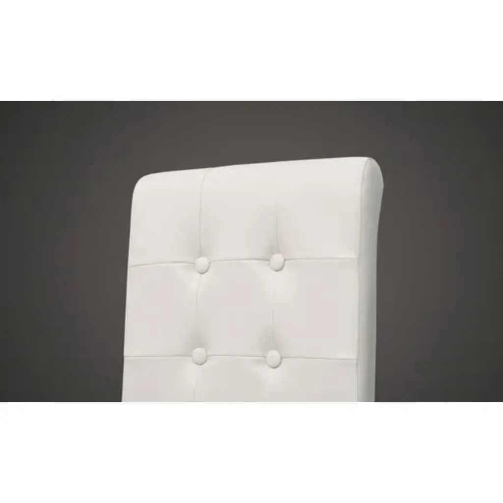 Set of 2 White Padded Dining Chairs for Comfort