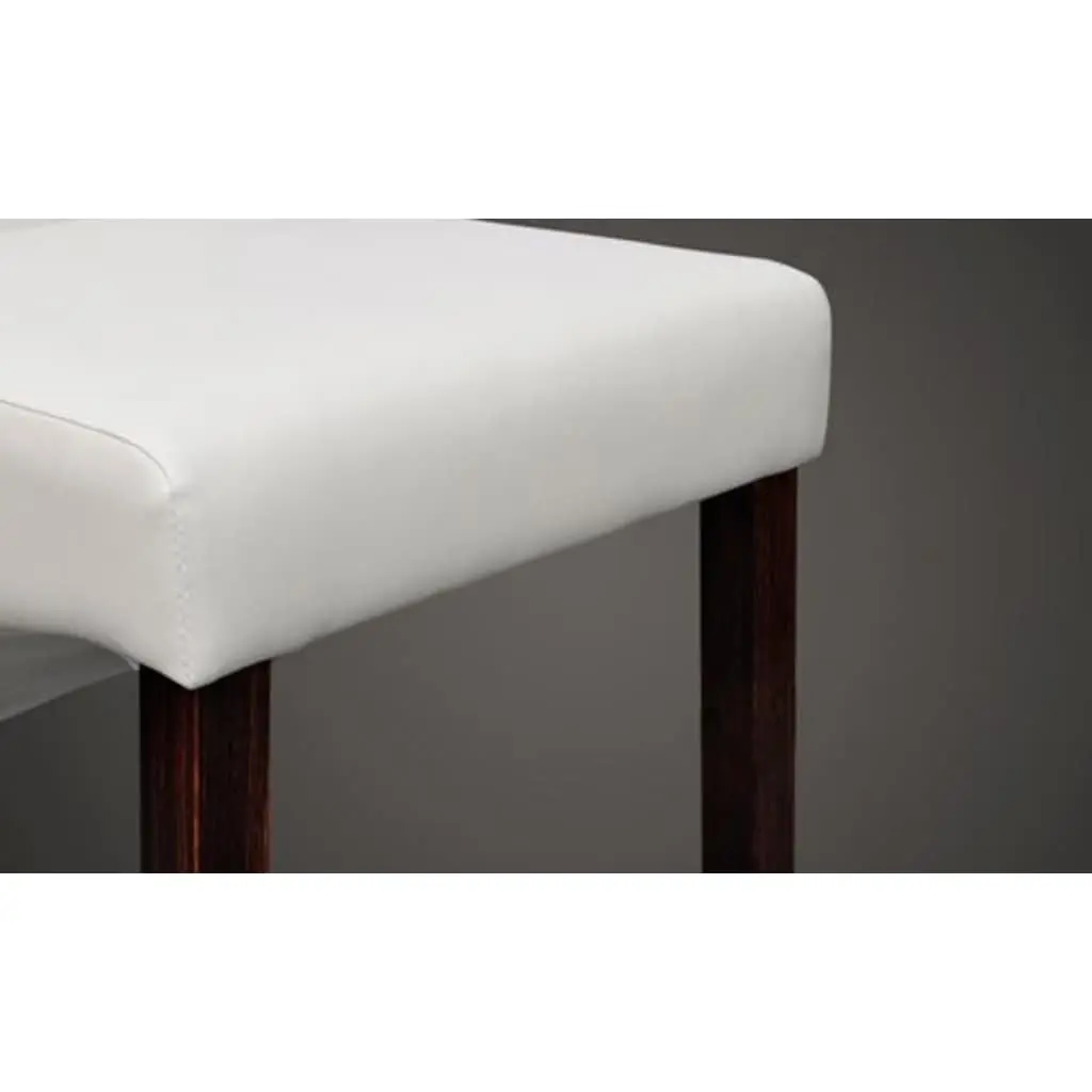 Set of 2 White Padded Dining Chairs for Comfort